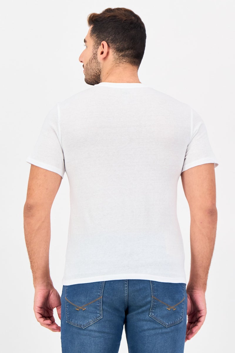 Frye Men V-Neck Short Sleeve Brand Logo T-Shirt, White - Image 2
